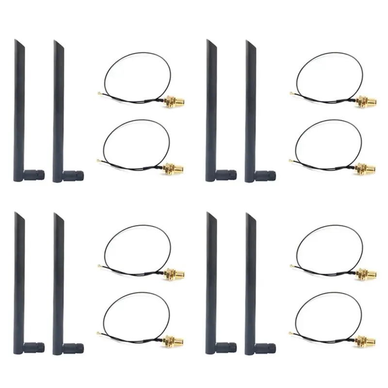4X Dual Band 6Dbi Wireless Wifi Antenna RP-SMA+MHF4 Pigtail Cable For AX200 NGFF M.2 Wireless Card WIFI/WLAN Modules