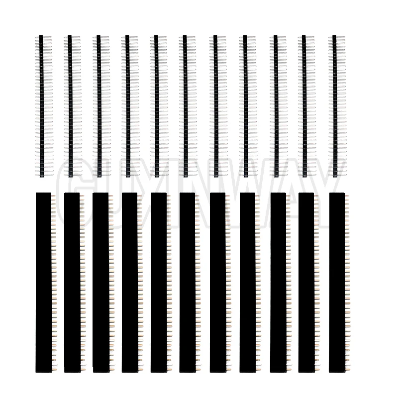20 Pcs 10 Pairs 40 Pin 1x40 Single Row Male And Female 2.54 Breakable Pin Header PCB JST Connector Strip For Arduino DIY Kit