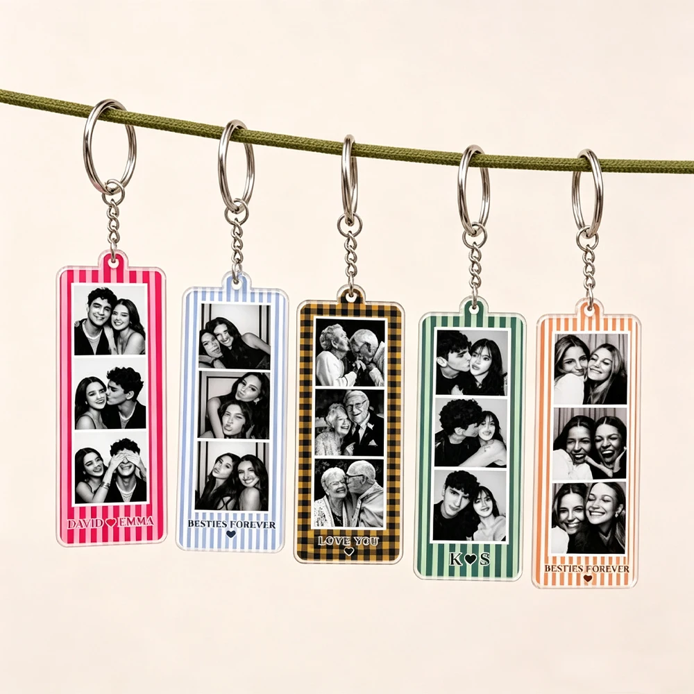 Personalized Photos Custom Keychain Couple Family Photo Custom Acrylic Keychain Couple Gift Anniversary Gifts Family Gifts view 2