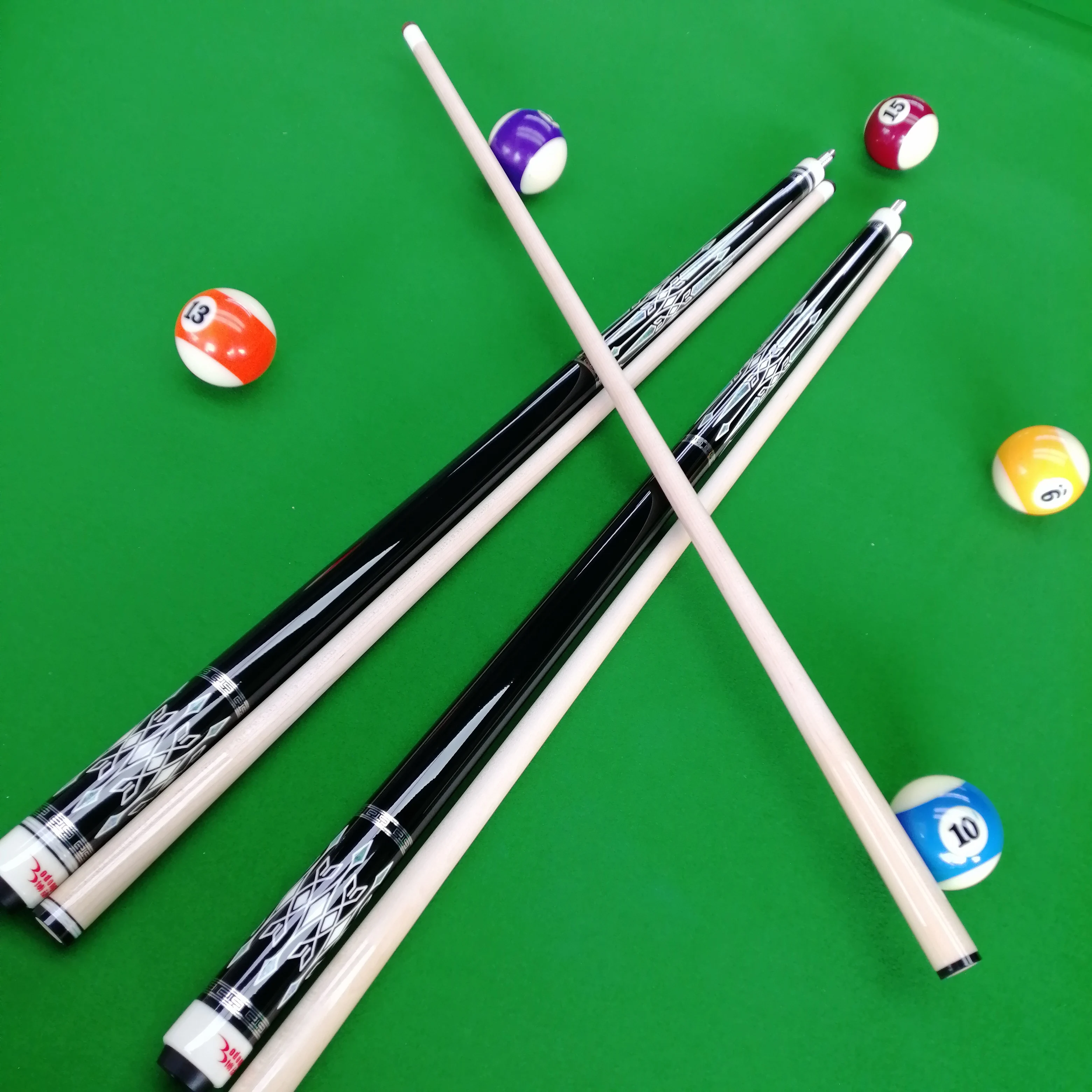 13mm Professional Grade Maple Billiard Club With Diamond Pattern, Black Premium Jade Texture, And Excellent Hand Feel