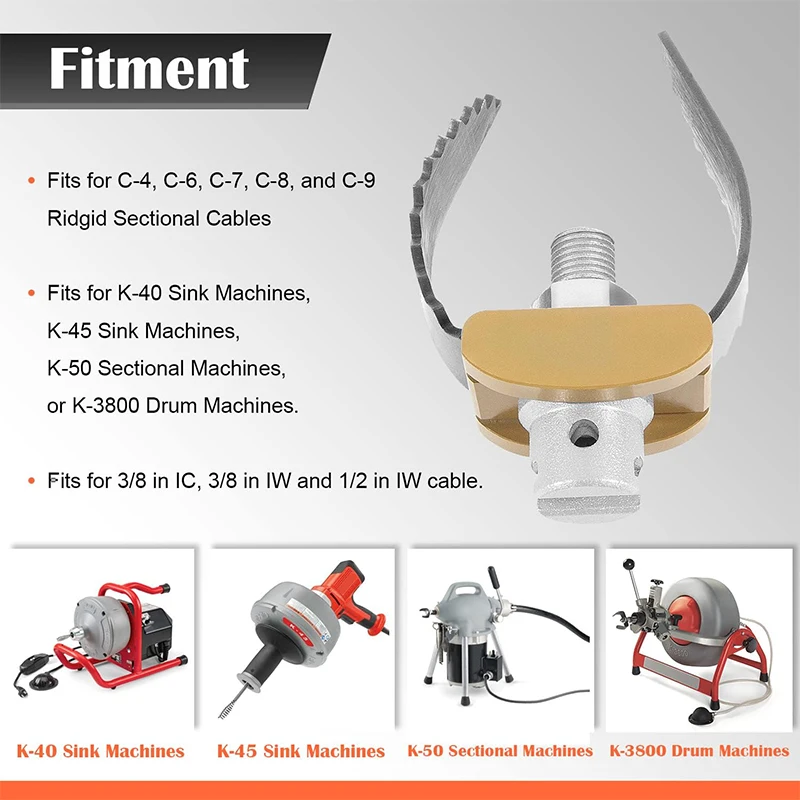 Imagem -05 - Heavy Duty C-cutter Limpeza de Dreno Auger para C4c6c7c8 Cabos Seccionais Máquinas de Limpeza de Dreno Compatíveis 52812 T230 2