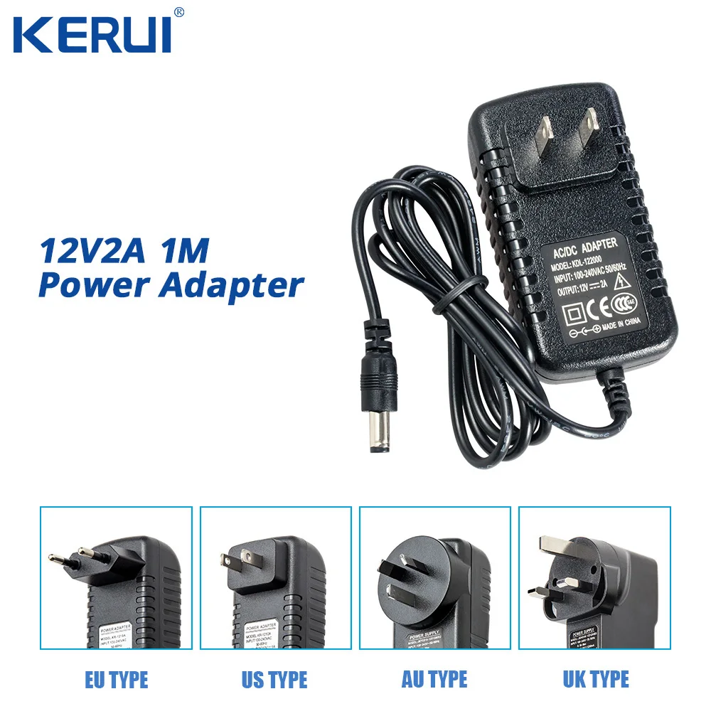 1M 12V2A Power Supply AC/ DC Power Adapter For Security CCTV Camera System NVR DVR Converter US/ EU/ UK/ AU Plug Charger