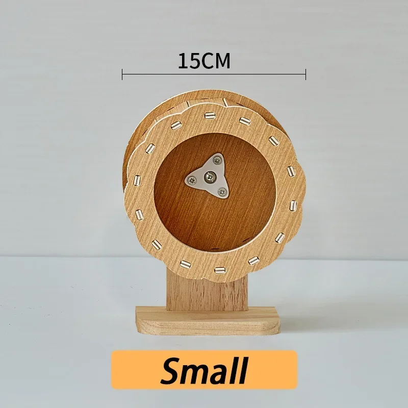 Wood Hamster Small Villa Wheel Silent Exercise Running House Hamsters Wheel with Bracket Roller Train Hamster Toys Pet Products