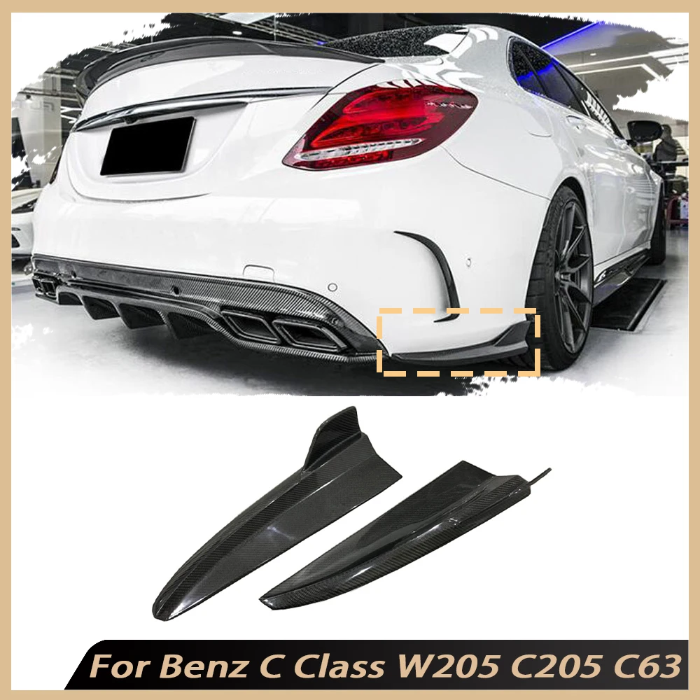 

Carbon Fiber Rear Bumper Splitters Aprons Flaps for Mercedes Benz C Class W205 C205 C63 2015-2019 Car Rear Splitters Spoiler