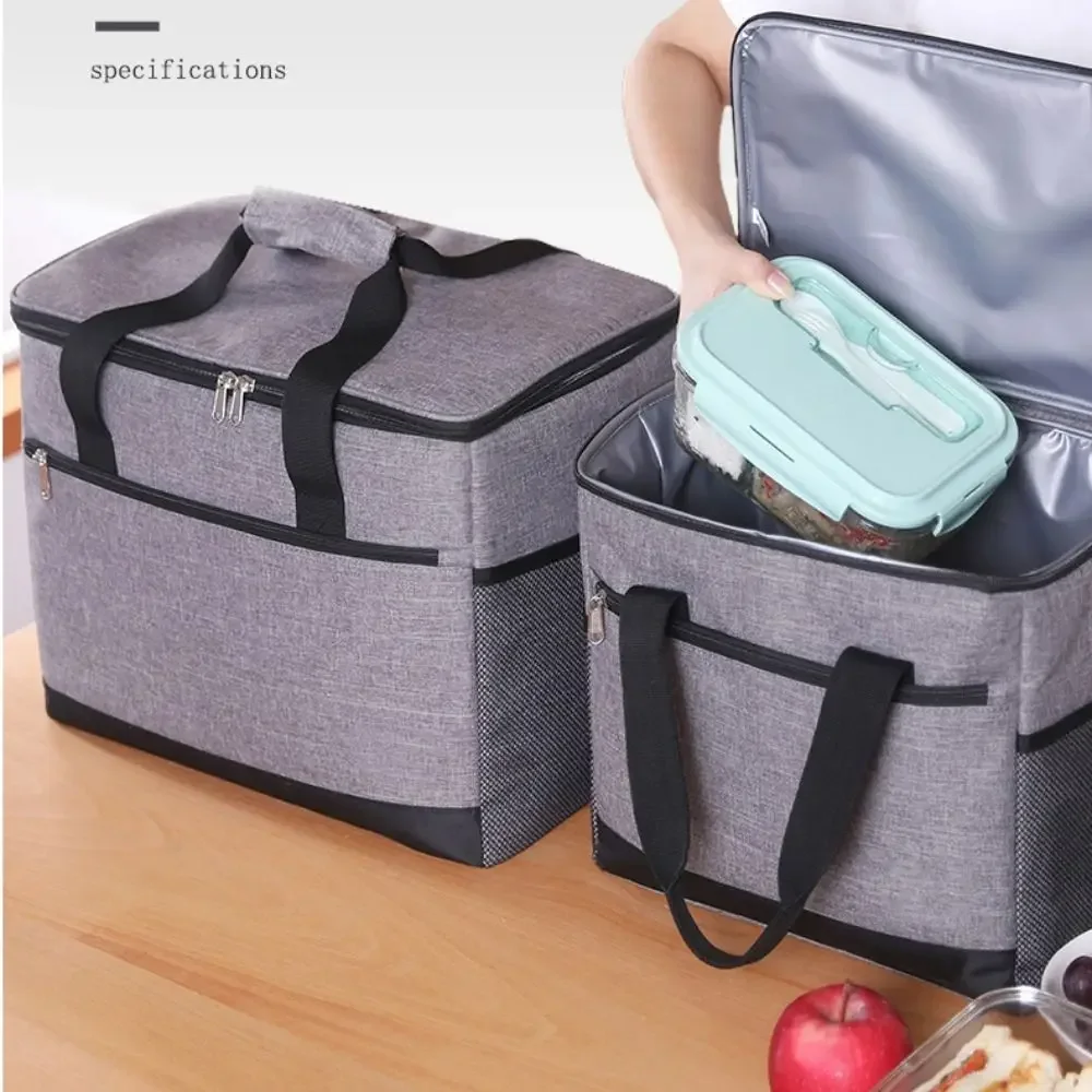 أكسفورد القماش أكياس تبريد الغداء الألومنيوم احباط 18L 30L حقيبة عزل حراري مانعة للتسرب سعة كبيرة حقيبة مبردة في الهواء الطلق #3
