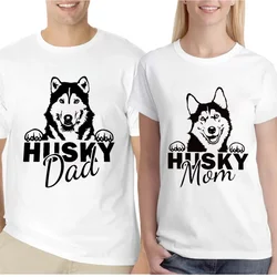 Husky Dog Siberian Husky Mom Dad Dog T Shirt Women Funny Husky Face Head Graphic Summer T-Shirts Fashion Tee Harajuku Streetwear