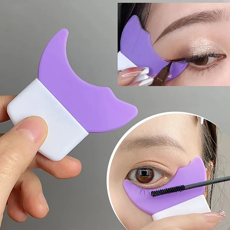 Eyeliner Sjabloon Mascara Applicator Multifunctionele Siliconen Borstel Lash Stop Oog Make-Up Tool Voor Wimpers Baffle