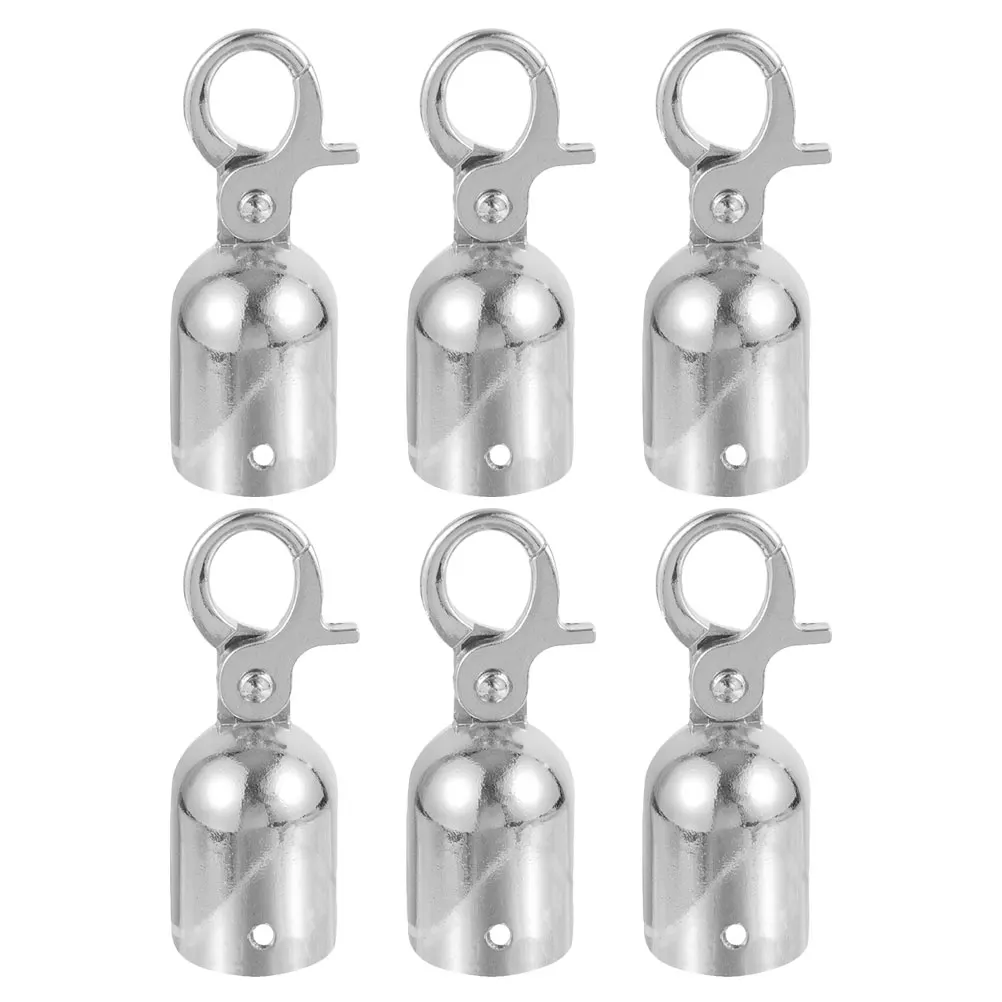 6pcs Hook Accessories Durable Zinc Alloy Connector Silver Rope Cap Isolating Places Decorative Hardware