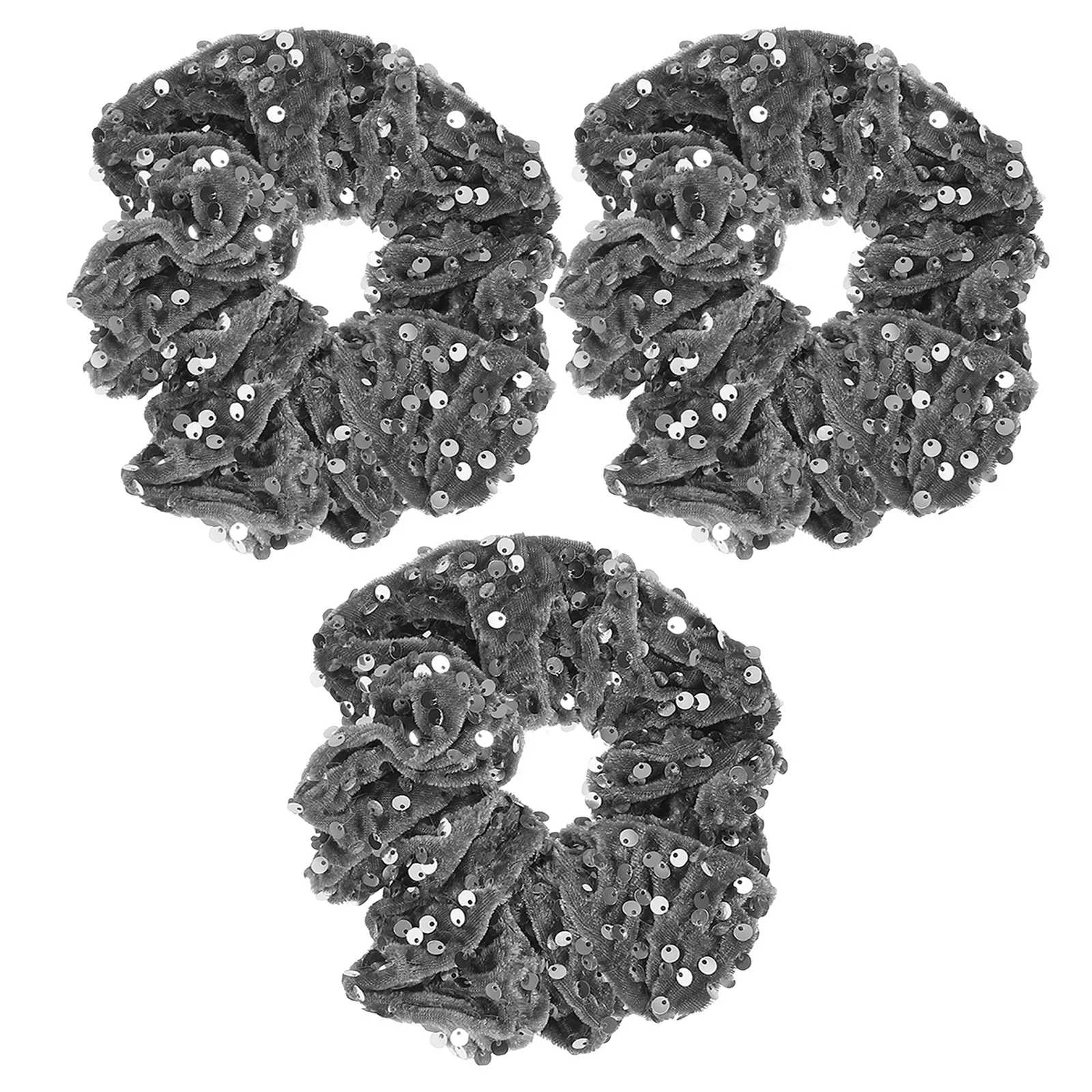 

3Pcs Glitter Hair Scrunchies Women Sparkly Sequin Elastic Scrunchies for Casual Formal Outfits Stretchy Ponytail Holders Hair