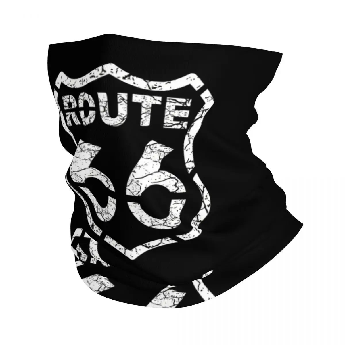 

Black Route 66 Bandana Neck Cover Motocross Face Mask Balaclava Hiking Unisex Adult All Season