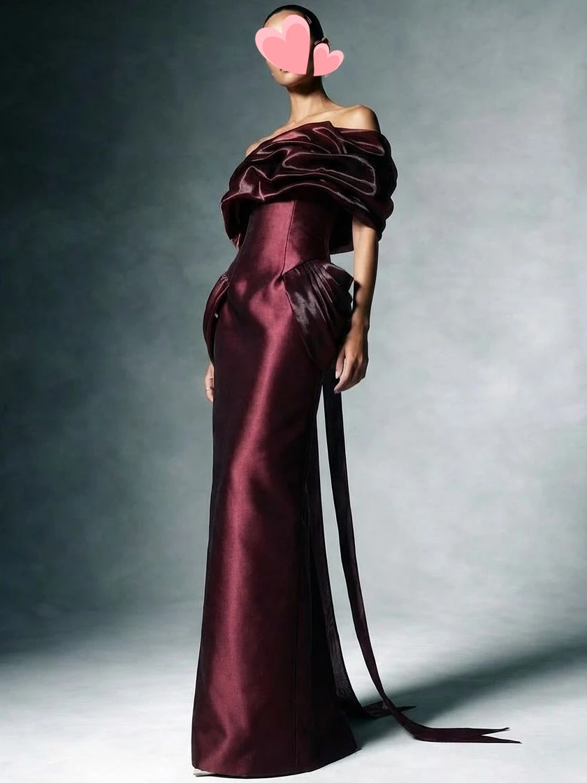 

Other Shore Elegant Vintage Sexy Red Mermaid Ruffle Stylish New Customized Formal Occasion Prom Dress Evening Party Gowns