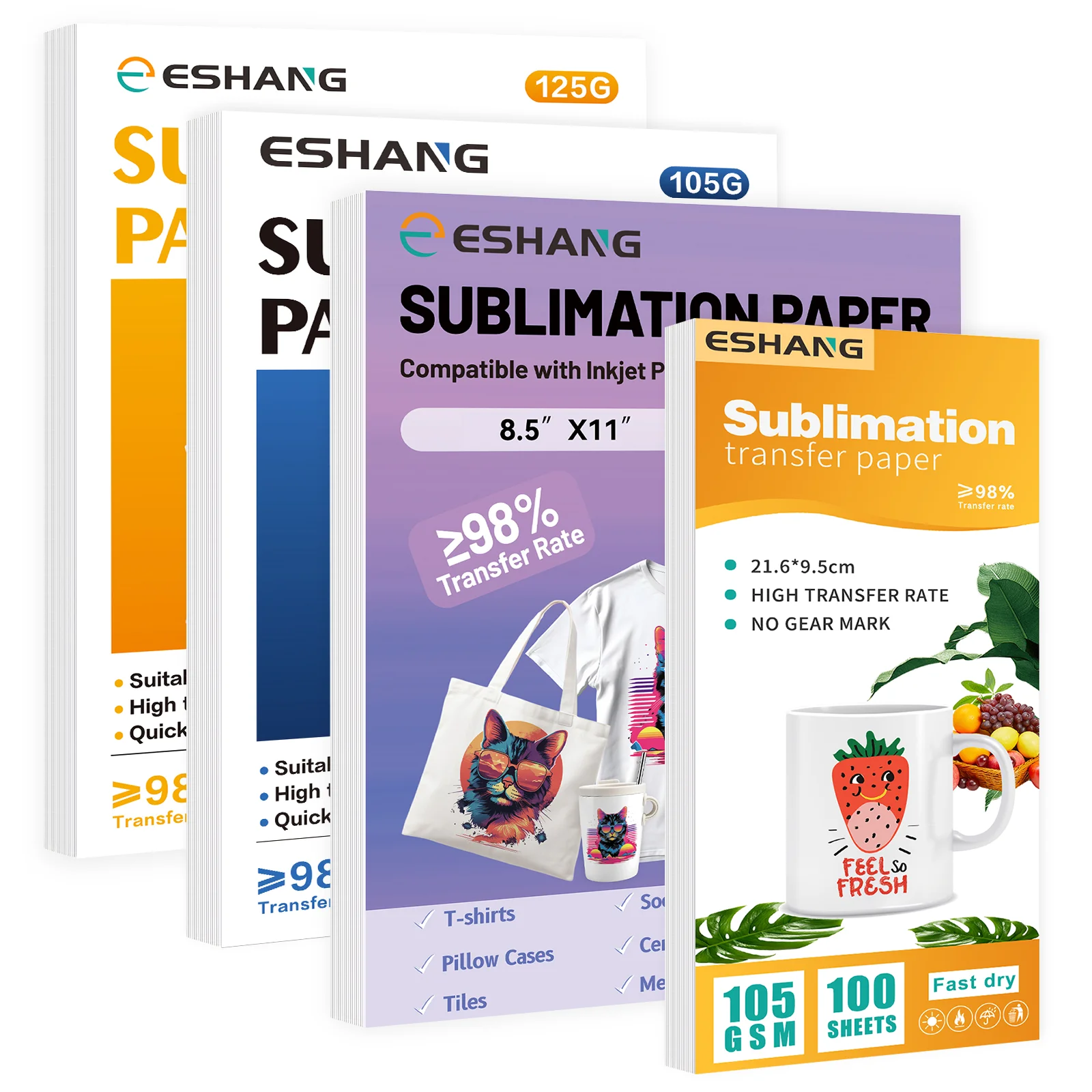 A4/Letter Size Sublimation Paper for Inkjet Printer 105g or 125g Sublimation Transfer Blanks Paper Material DIY T-Shirts Mugs