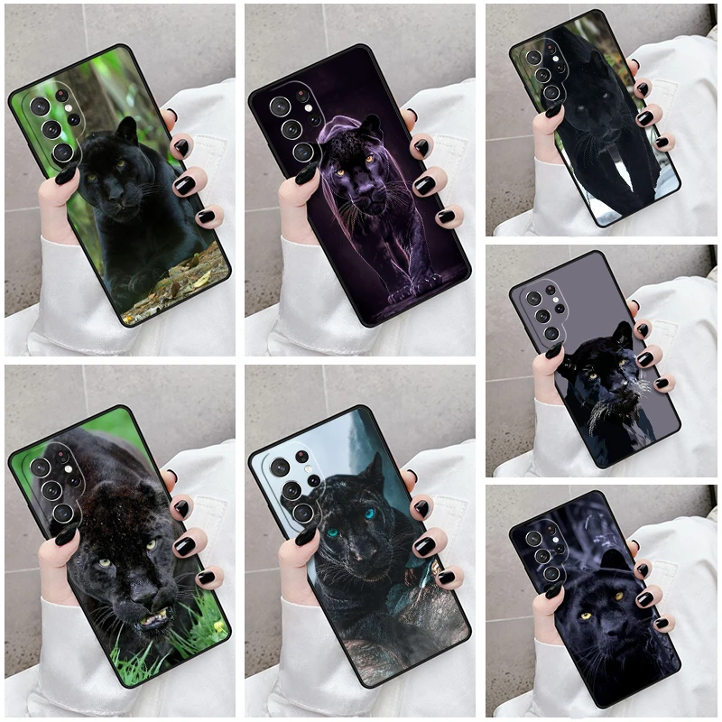 Phone Case For Samsung Galaxy S24 S23 S21fe S22 Ultra Plus Note 10 20 S8 S9 S10 Cover Cheetah Panther