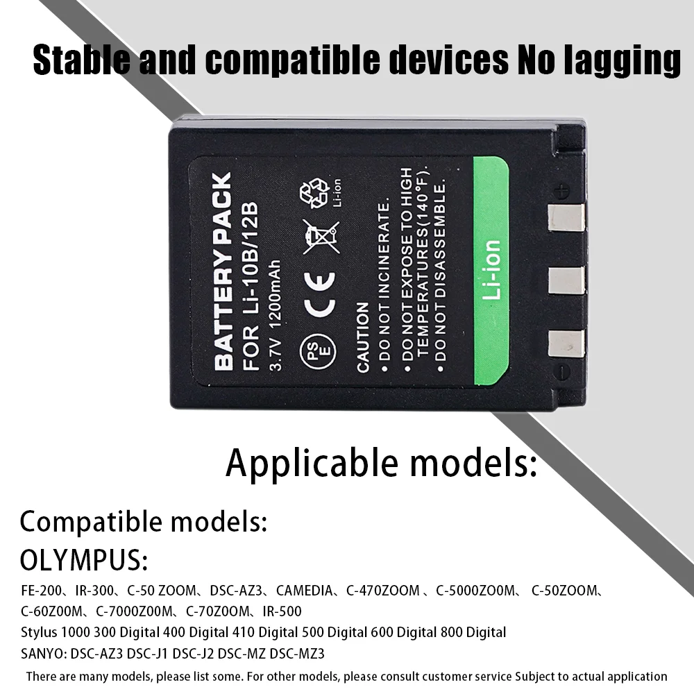 Li-10B Li-12B Bateria do aparatu 1200mAh Akumulator do Olympus U-300 400 410 500 600 800 810 1000 C-760 765 70 7000 770 — zdjęcie produktu 2