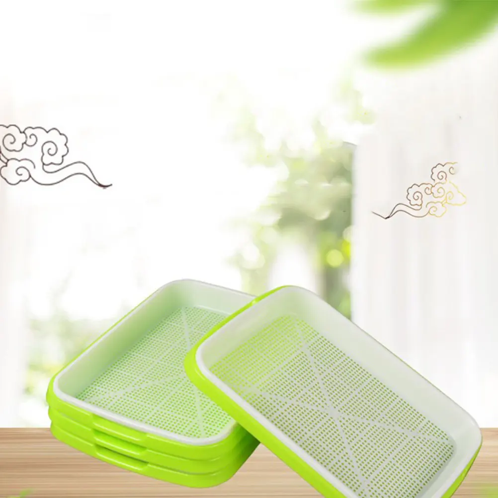 5Pcs Premium Plastic Sprouter Tray for Hydroponic Sprouting Soy Bean Mung Bean Peanut Wheat Seeds Soilless Culture Nursery Tray