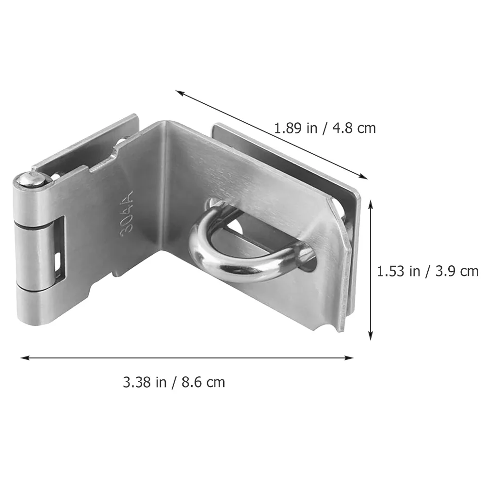 Hasp Latch Stainless Steel 4 Inch 90 Degree Secure Lock for Sliding Swing Barn Doors Padlock Hinge Garage Door Lock