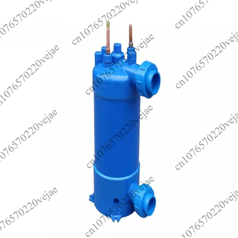 MHTA-1.5 Screw Titanium Tube Pvc Shell Heat Exchanger for Swimming Pool Heat Pump, Aquarium Chiller Evaporator Refrigeration