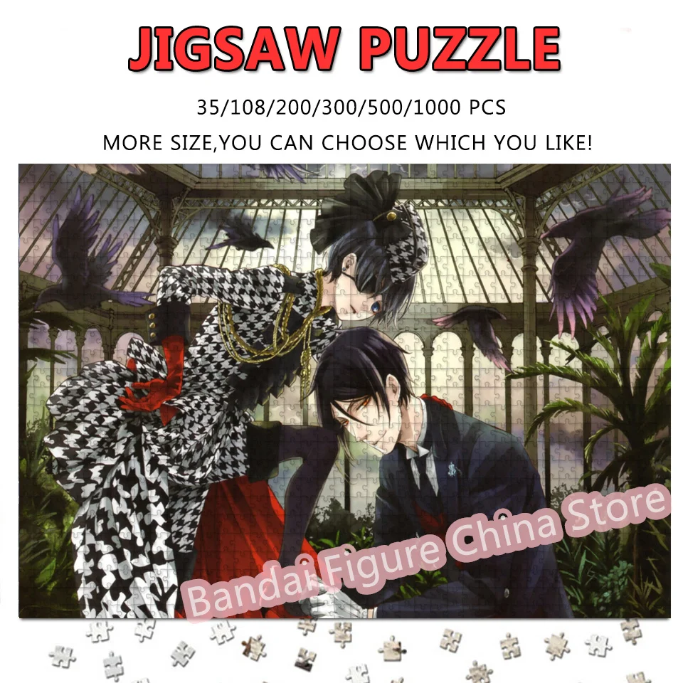 

Diy Assembly Black Butler Puzzle 108/200/300/500/1000 Pieces Ebastian Michaelis Anime Cartoon Jigsaw Puzzles Decompress Toys