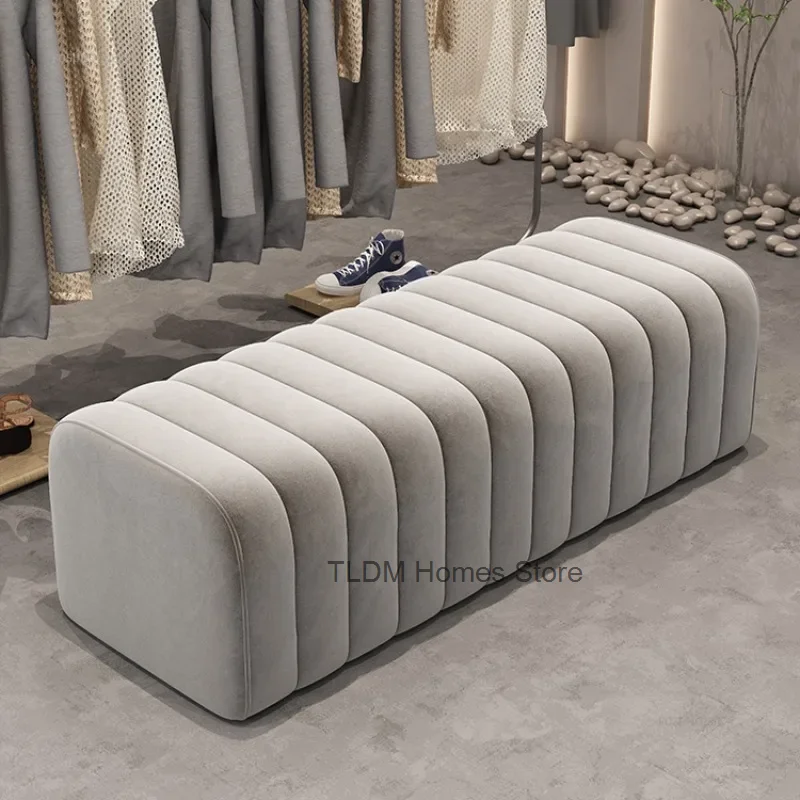 

Modern Simple Shoe-changing Stool Home Furniture Doorway Ottoman Comfortable Soft Bag Bench Cloakroom Sofa Side Stools