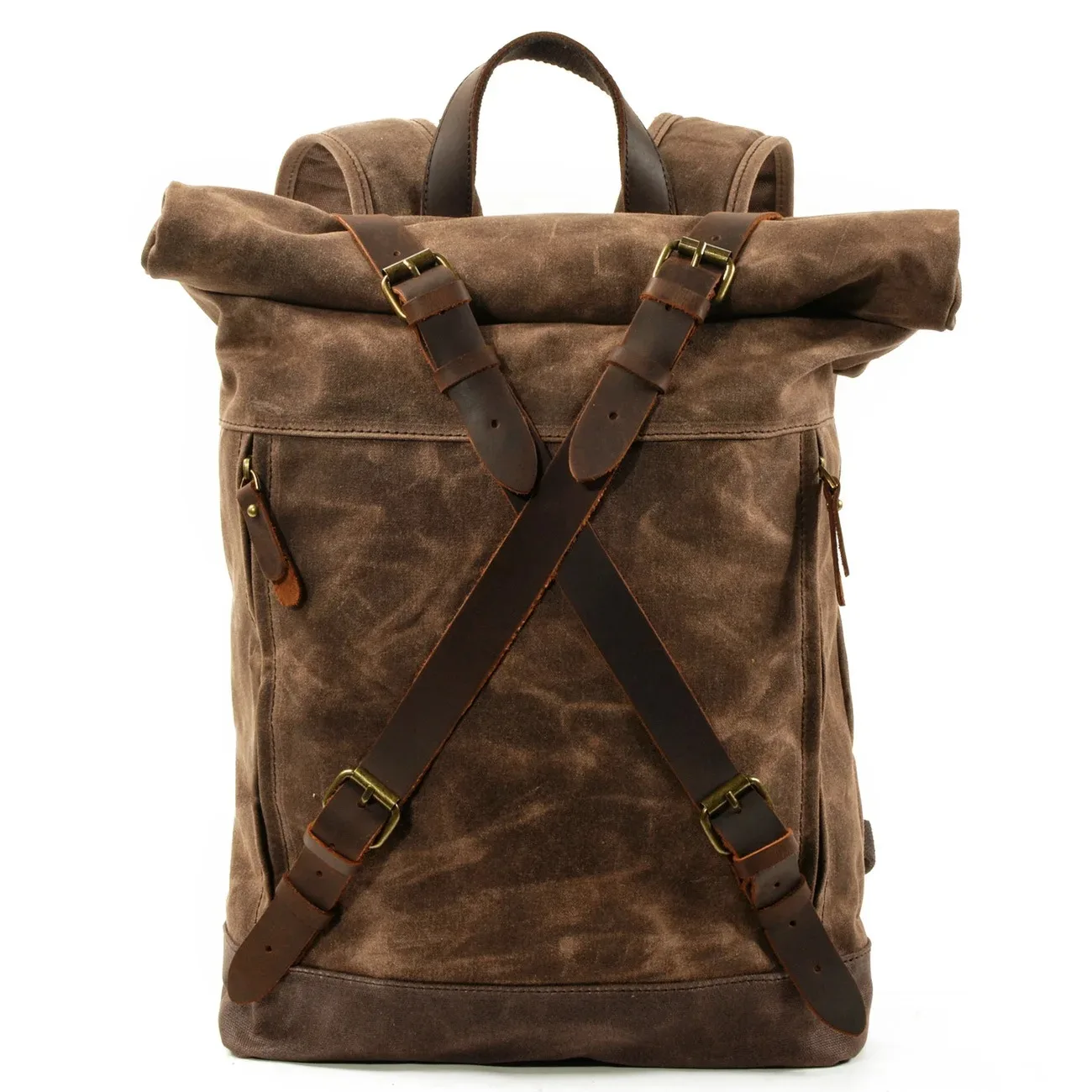 Sac à dos de randonnée en toile imperméable pour homme, sac de voyage en plein air, sac à dos antivol pour ordinateur portable, sac à dos roulé