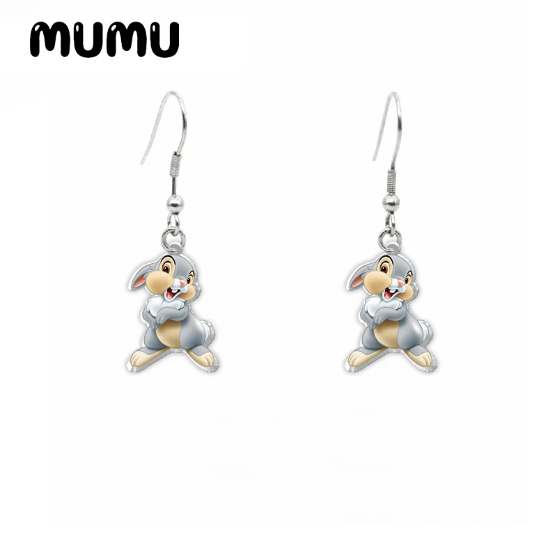 قرط استرخى بامبي الوفير ، أقراط أرنب أكريليك ، مجوهرات يدوية الصنع ، قرط خطاف راتنجات الإيبوكسي ، جديد ،