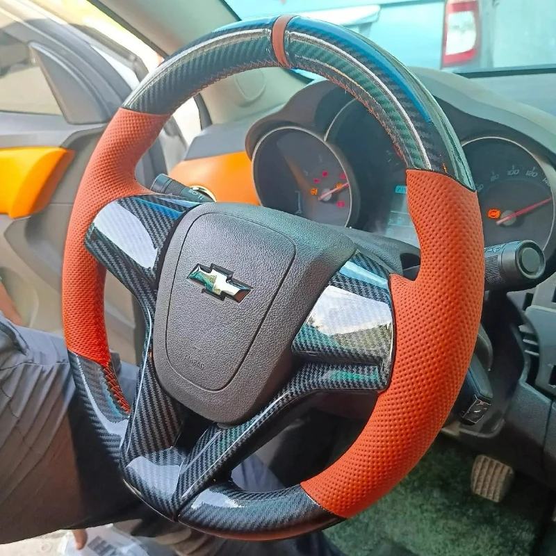 

Hand-stitched black Genuine Leather car steering wheel cover For Chevrolet Cruze 2009-2014 Aveo Orlando Holden Cruze Ravon R4