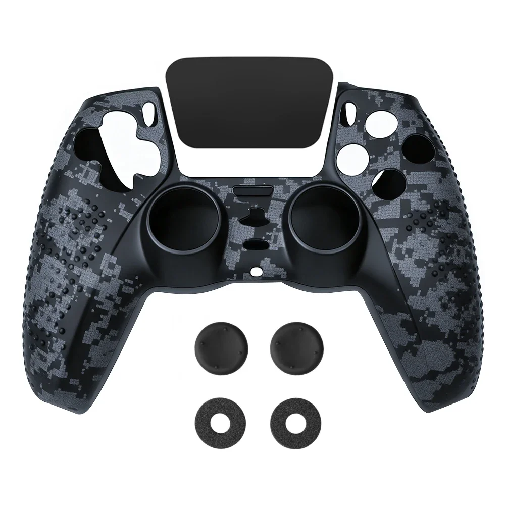 Controller Skin Shell for PS5 Controller Silicone Cover Case Rubber Thumb Grip Gaps Touch Pad Sticker Sponge For PS5 Fit In Dock