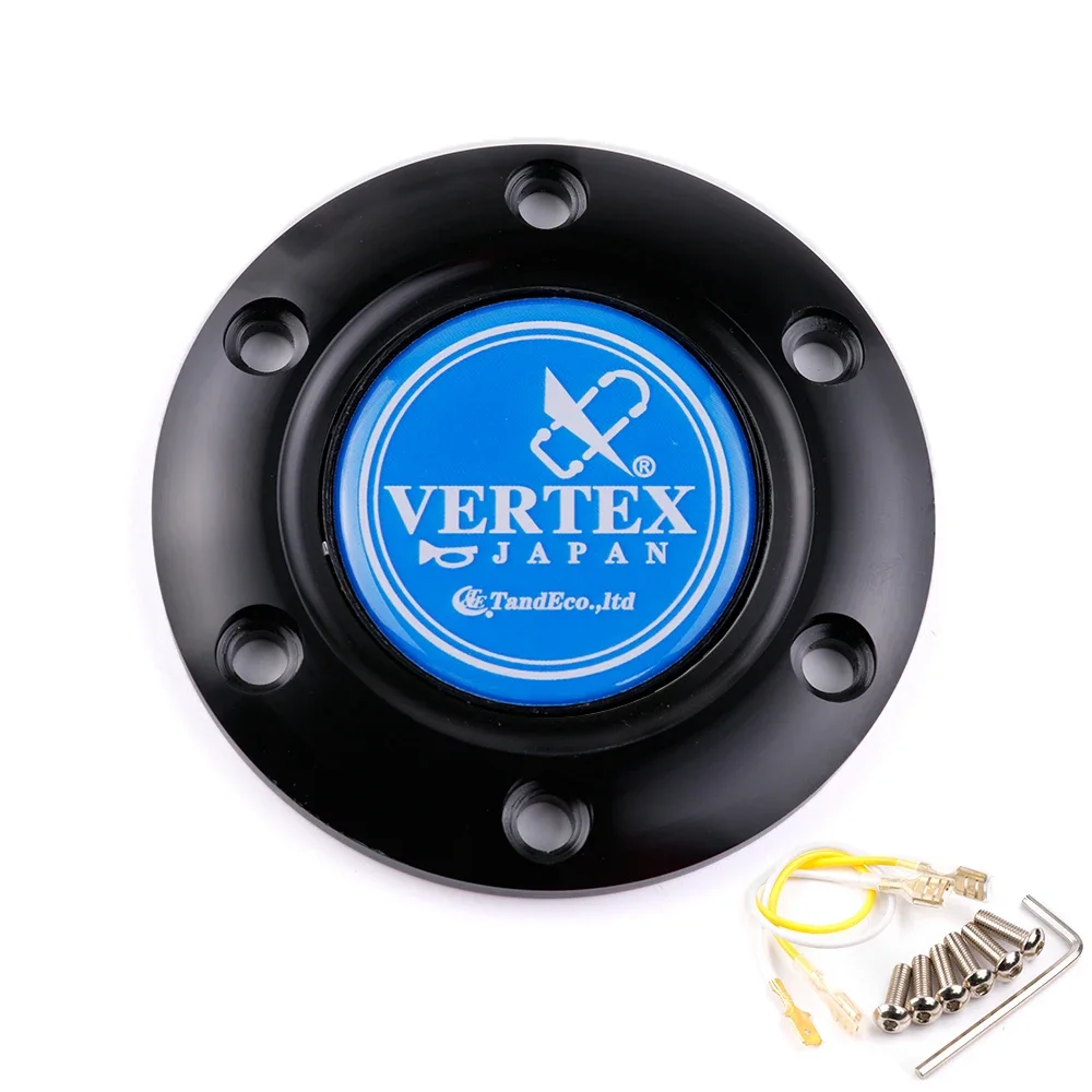 Embroidery 13inch Vertex Black Genuine Leather Deep Dish Drift Sport Steering Wheel