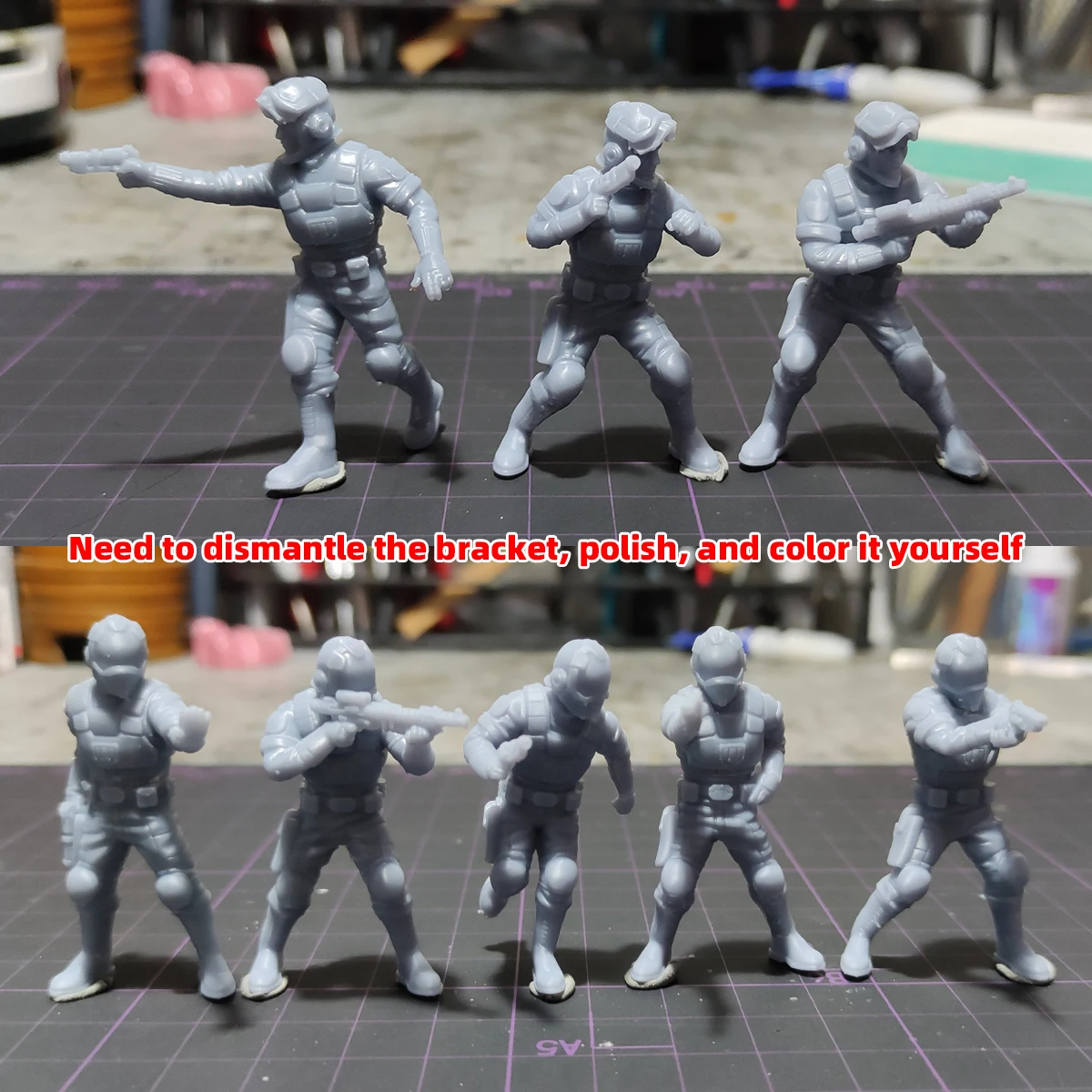 1/35 1/48 1/72 Maßstab Modellbausatz 3D Harz Miniatur-Soldatenfiguren Diorama Unbemalt SciFi Human Exploration Squad DIY – Detail 1