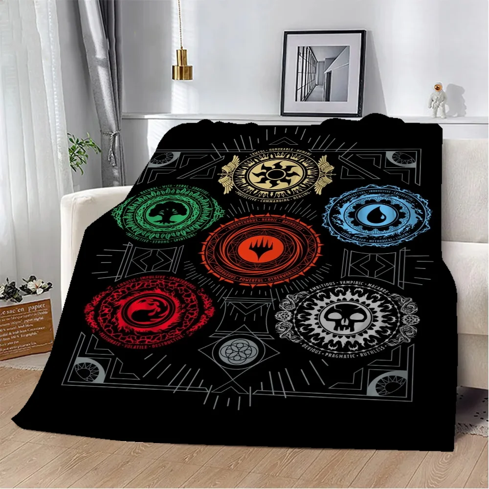 Magic the Gathering Kawaii Blanket King Size Bed Blankets & Throws Microfiber Bedding Knitted Plaid Home Interior Beach Towel