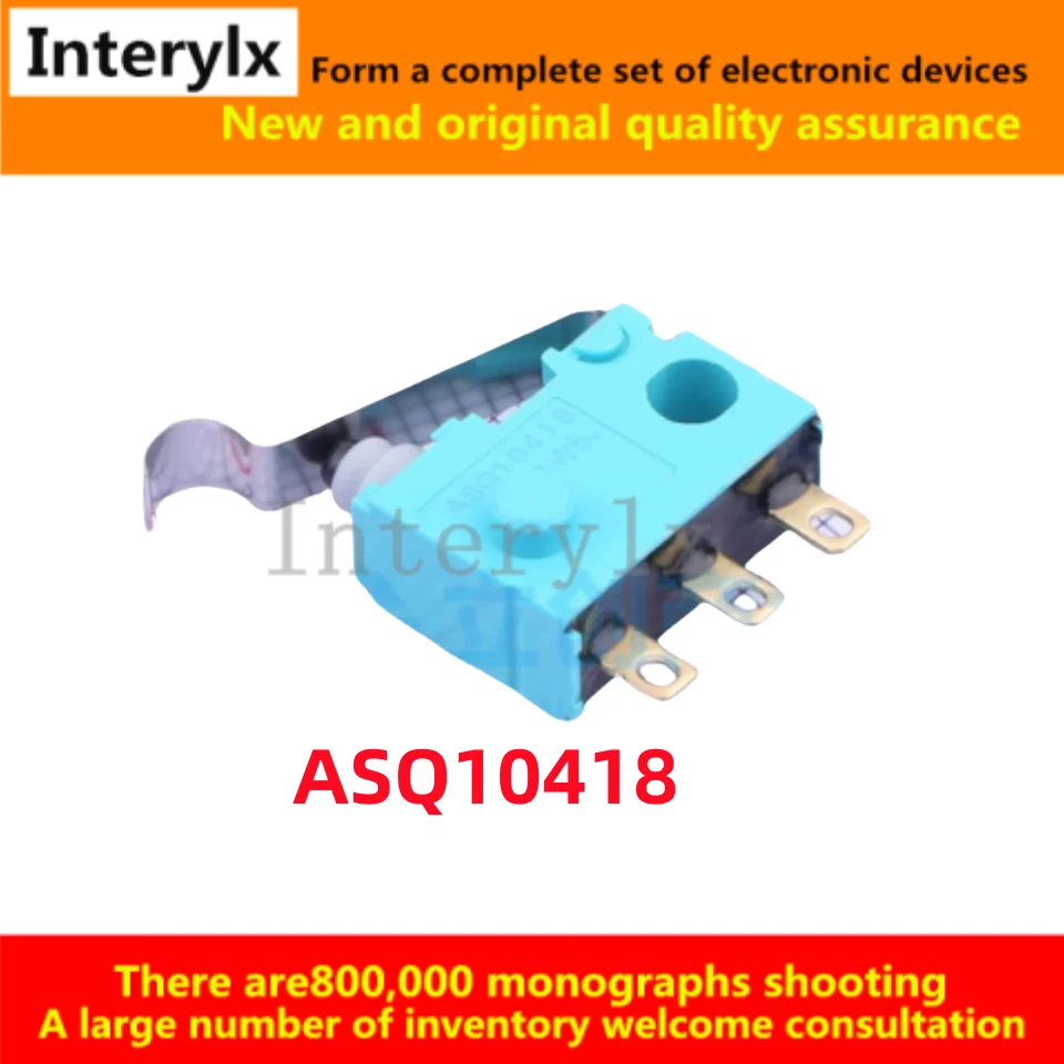 1-10Pcs/Lot Original genuine ASQ10418 curved handle waterproof micro switch turquoise waterproof micro switch