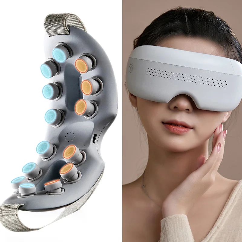 Eye Massager 4D Acupoint Massager Smart Airbag Vibration Eye Care Instrument Eye Massage Glasses Remove Fatigue Pouch & Wrinkle