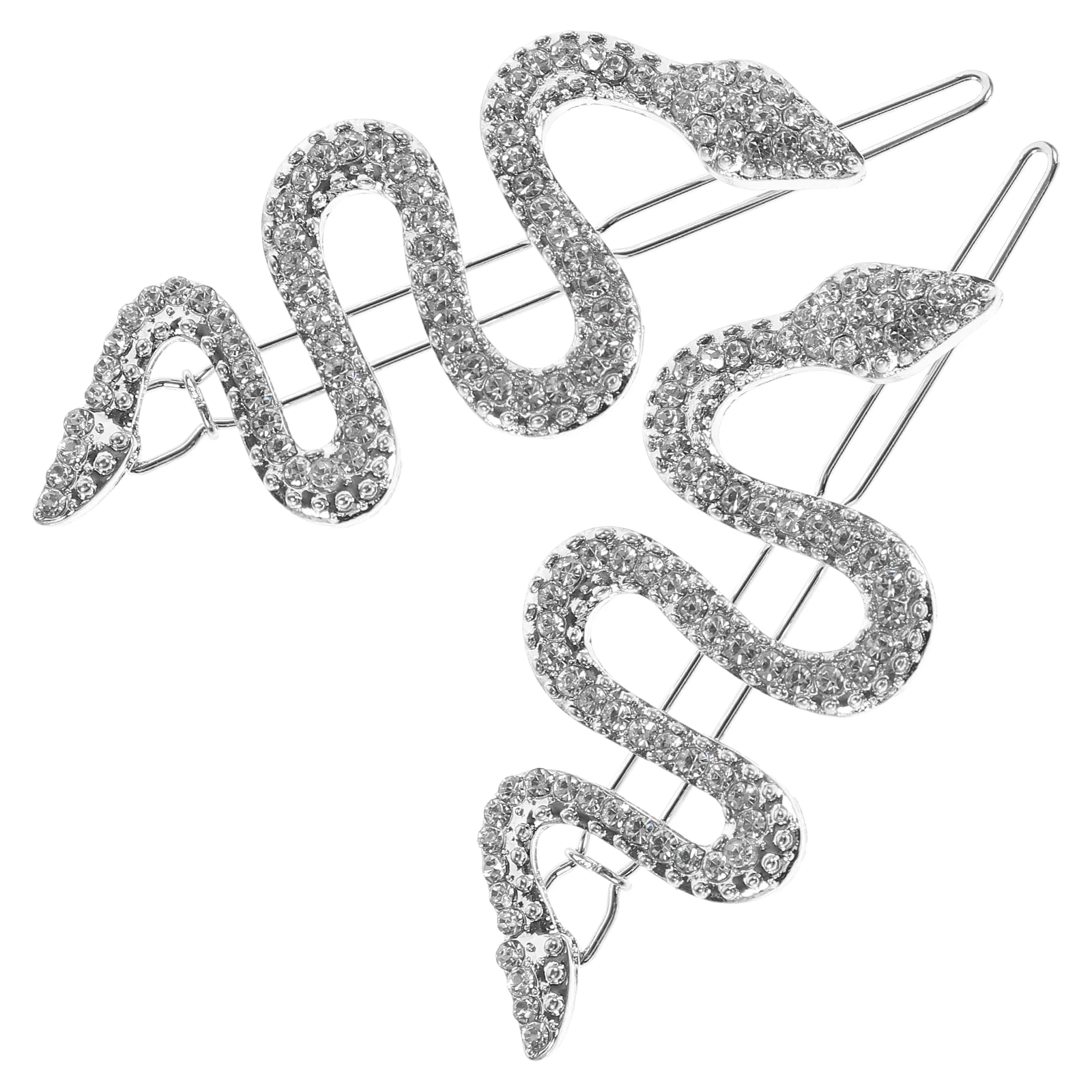 

2pcs Silver Hair Clips Durable Accessories For Women Alloy Bling Design Stylish Firm Women Accessories Hair Decorations