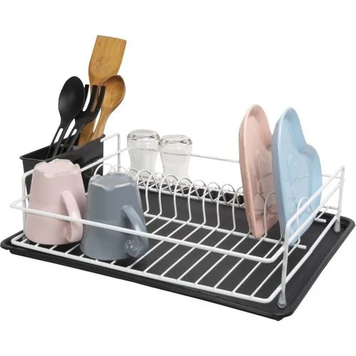 SAS Lifetime Stainless Dish rack Dish Basket Single Deck Plate-rack Thermo Plastic Plating WHITE