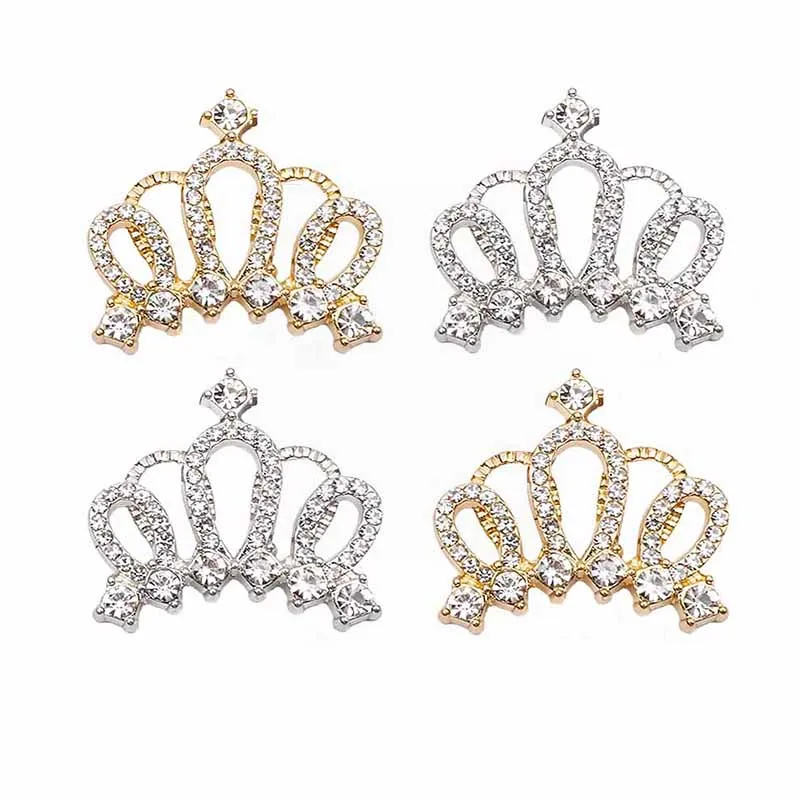 10 sztuk 24*25mm akrylowa korona ze strasami Diy guziki Bowknot kwiat ozdoby akcesoria zapasy rzemieślnicze ozdobny guzik