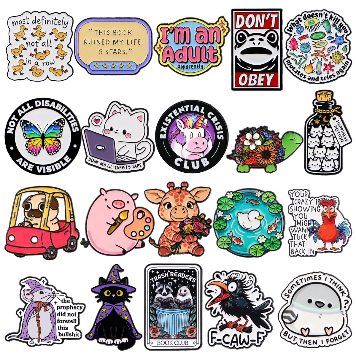 

Mix 10pcs/set Animals Series Enamel Pins Flowers Tortoise Metal Brooch Backpack Collar Badges Fashion Jewelry Collection Gifts