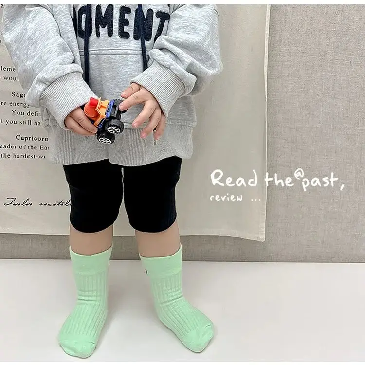 Baby Infant Socks Cotton Socks Boys Girls Spring Autumn Crew Socks A Class Solid Socks 3 Pairs/bag