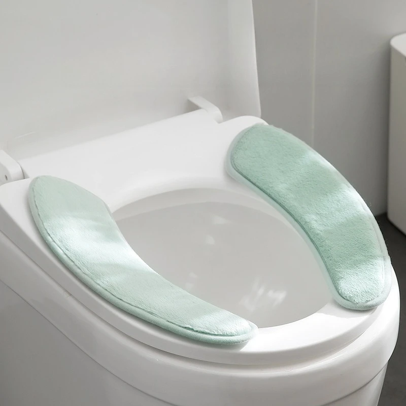 

Rabbit Plush Toilet Seat Cover Thickened Warm TPR Back Stick Double Flap Separation Repeated Washing Bathroom Accessories