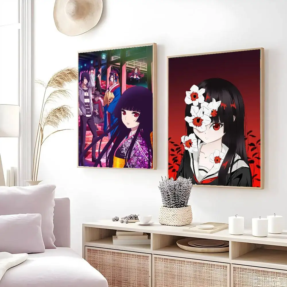 Animated Hell Girl Poster Art Sticky Wall Waterproof Home Living Room Bedroom Bar Aesthetic Decoration