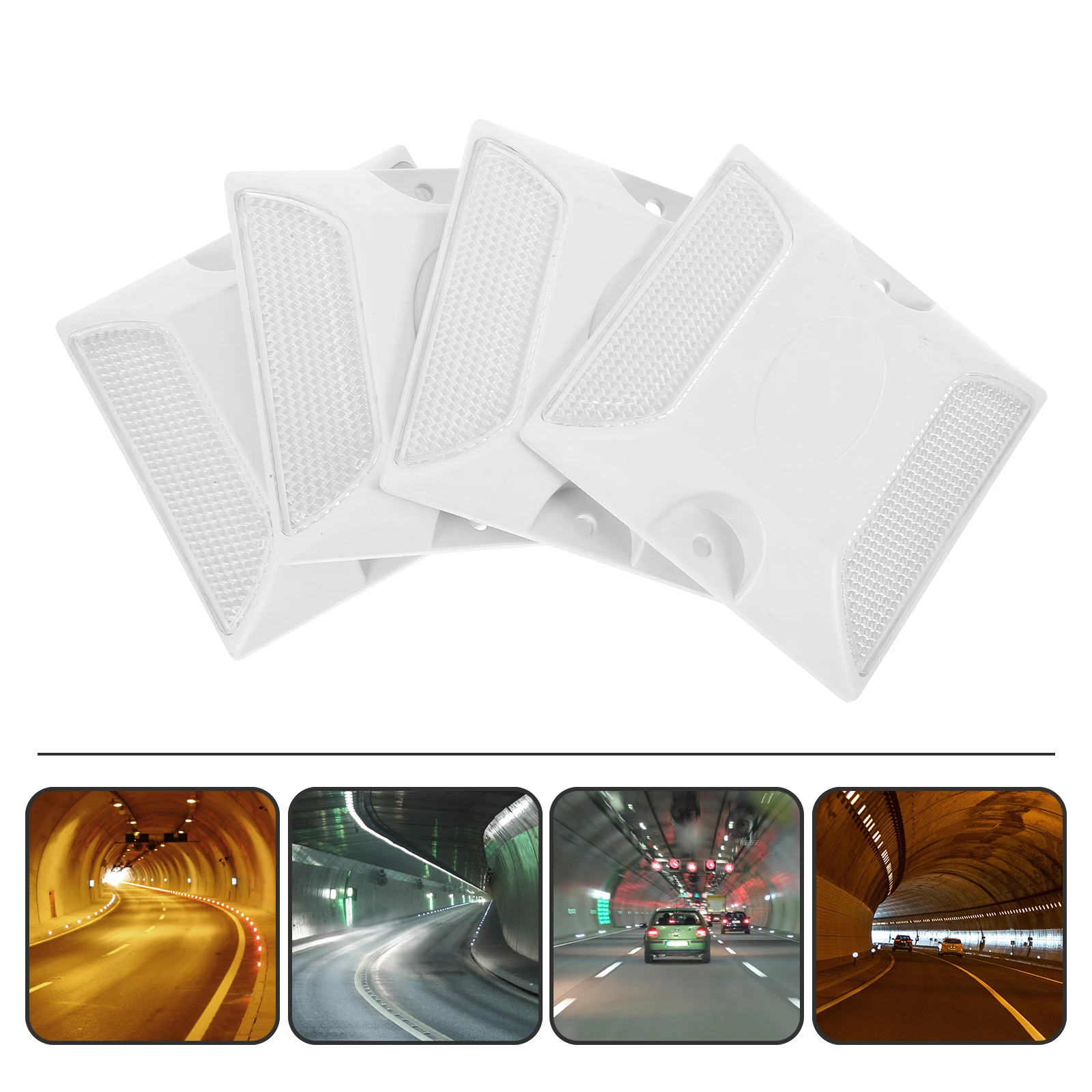 4 Pcs Delineator Reflective Road Markers Driveway Accessories Reflectors Pavement