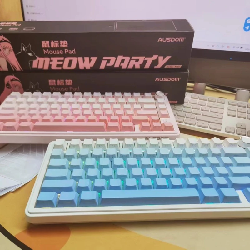 

AUSDOM H75 Bluetooth Беспроводная трехрежимная клавиатура Эргономичная с низкой задержкой и горячей заменой Индивидуальная механическая игровая клавиатура для киберспорта