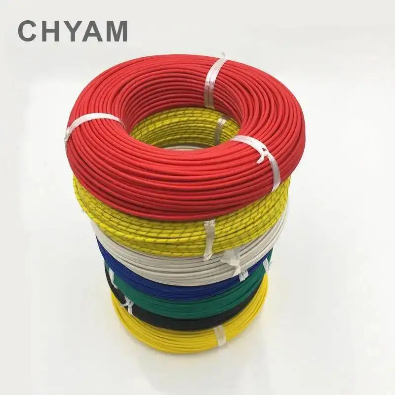 High Temperature Silicone Wire And Cable Heat Resistant 300°C Glass Fiber Braided 0.3mm 0.5mm 0.75mm 1.0mm 1.5mm 2.5mm 4mm 6mm