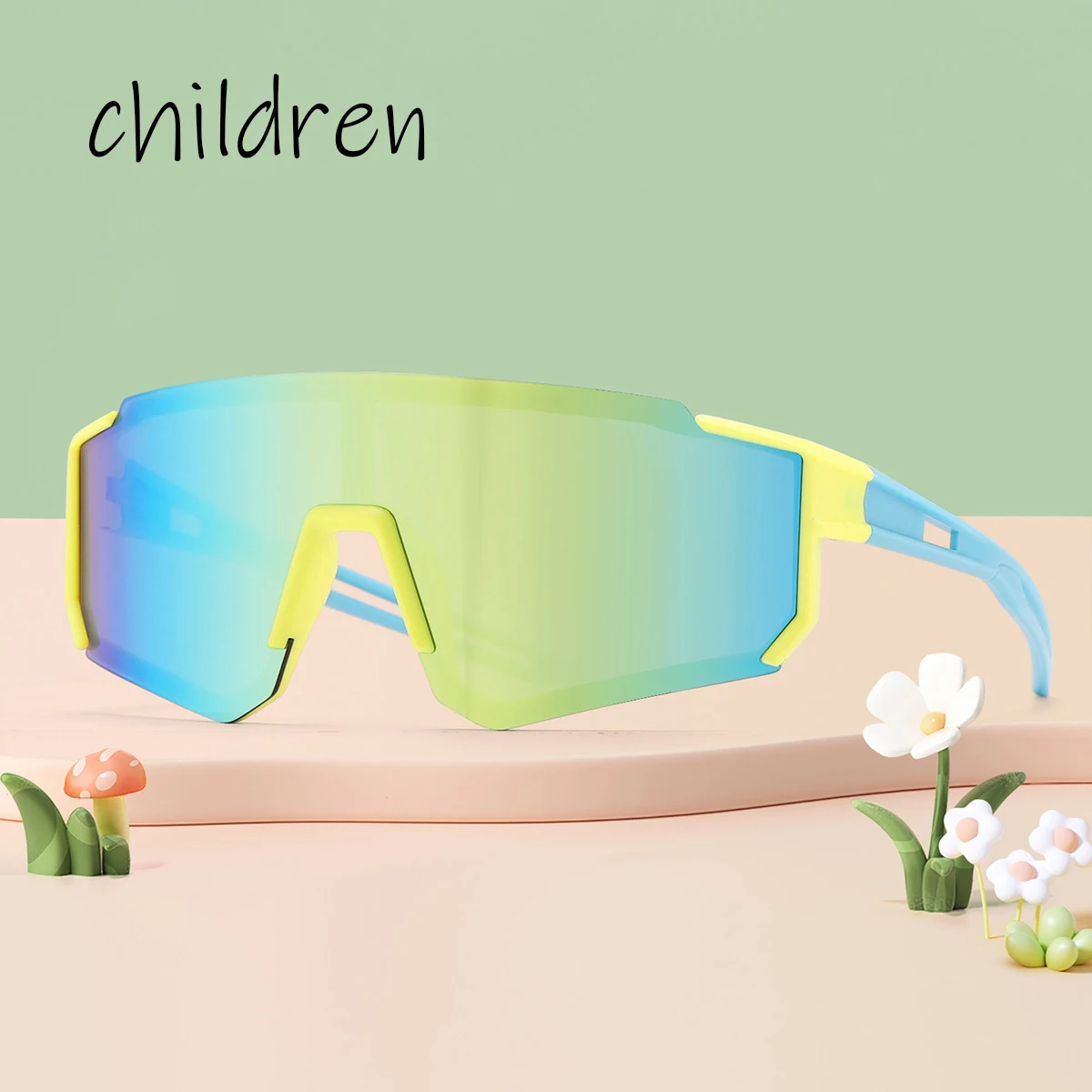 2025, neue Kinder-Outdoor-Radfahren, winddicht, coole Sportbrille für Jungen und Mädchen, UV-beständige Sonnenbrille mit großem Rahmen