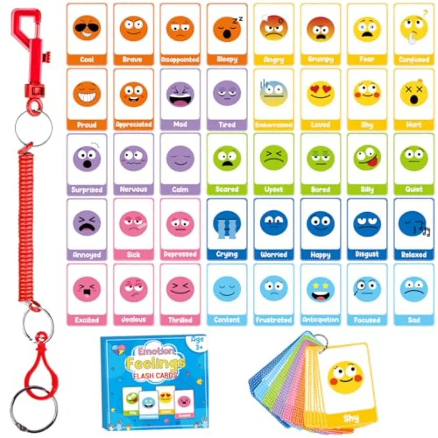 

40PCS Autism Emotions Feelings Commcation Cards for Speech Delay and Adults Special Needs Visual Aid Social Emotiol Cards Speci