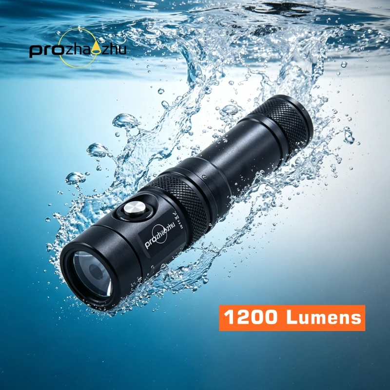 

PROZHAOZHU DL-B50-K Super Bright IP68 100M Rechargeable 21700 USB-C Charging Diving Flashlight