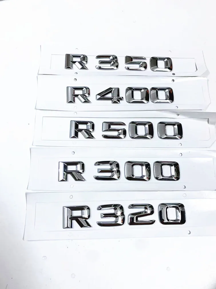 10pcs 3d Mercedes-benz logo R300 R350 R320 R400 R500 R450 logo English digital logo 4matic logo accessories