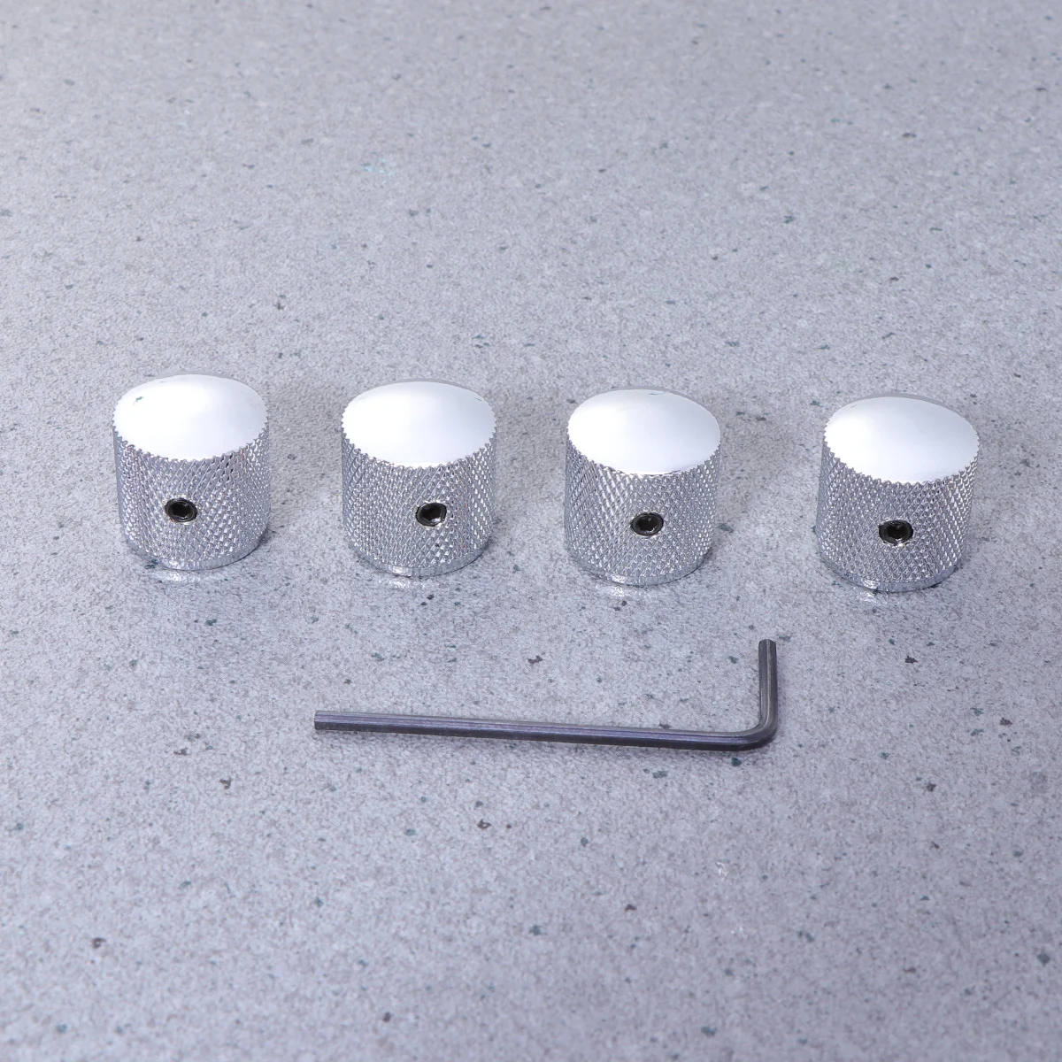 

5pcs Electric Guitar Volume Knob Metal Electric Bass Timbre Knob with Wrench Electric Guitar Supplies (Silver）