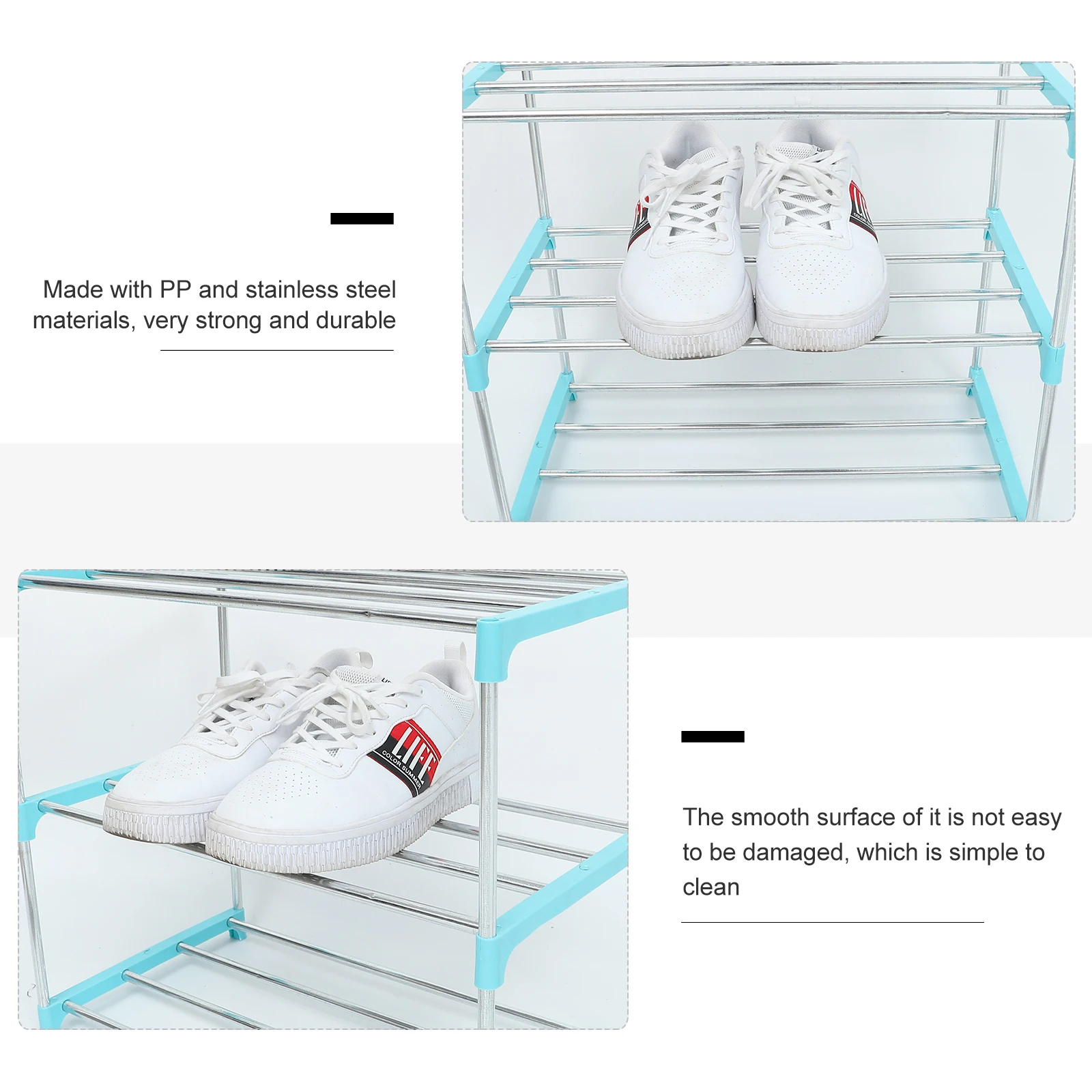 

Ceramics Stainless Steel Shoe Rack Racks Slots for Closet Shoes Storage Organizer