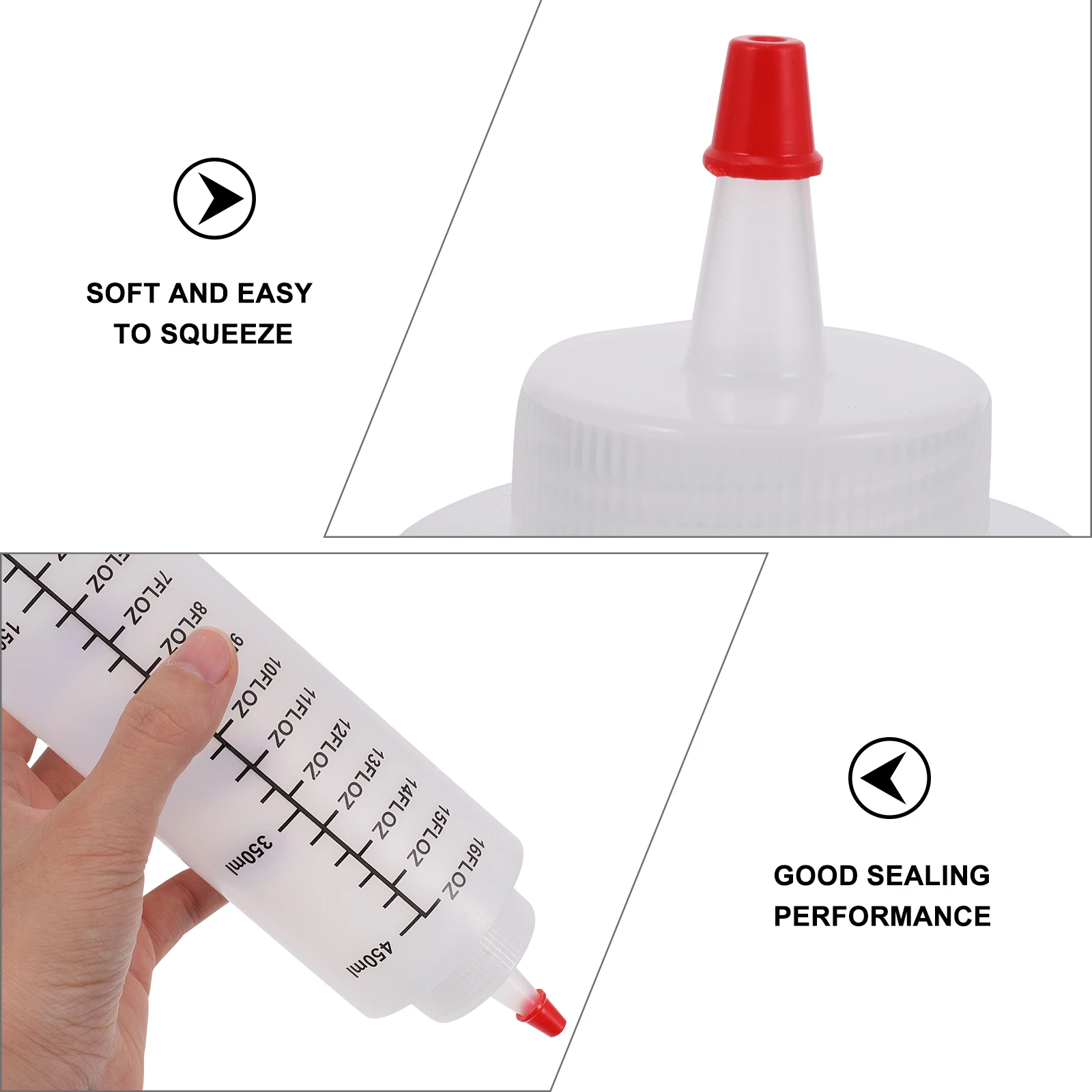 

6 Pcs Squeeze Sauce Bottle Press Leakproof Salad Dressing Sports Travel Camping BBQ PE Material Temperature Resistant Waterproof