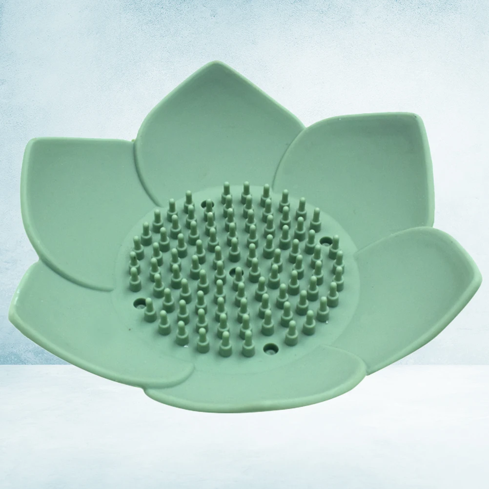 

1pc Silicone Petals Shaped Dish Creative Flower Design Holder Draining Box For Bathroom Kitchen Bathtub Non-Metal Portable Soap